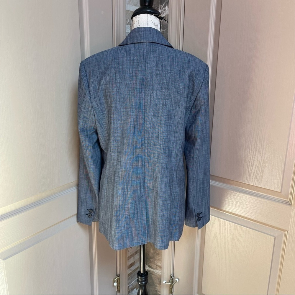 Halogen - Blue White Single Button Lined Blazer S… - image 4